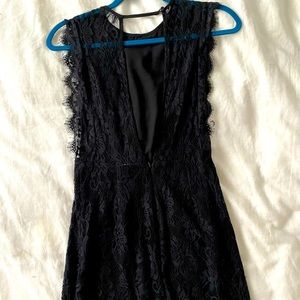 Beautiful Low Back Little Black Lace Dress